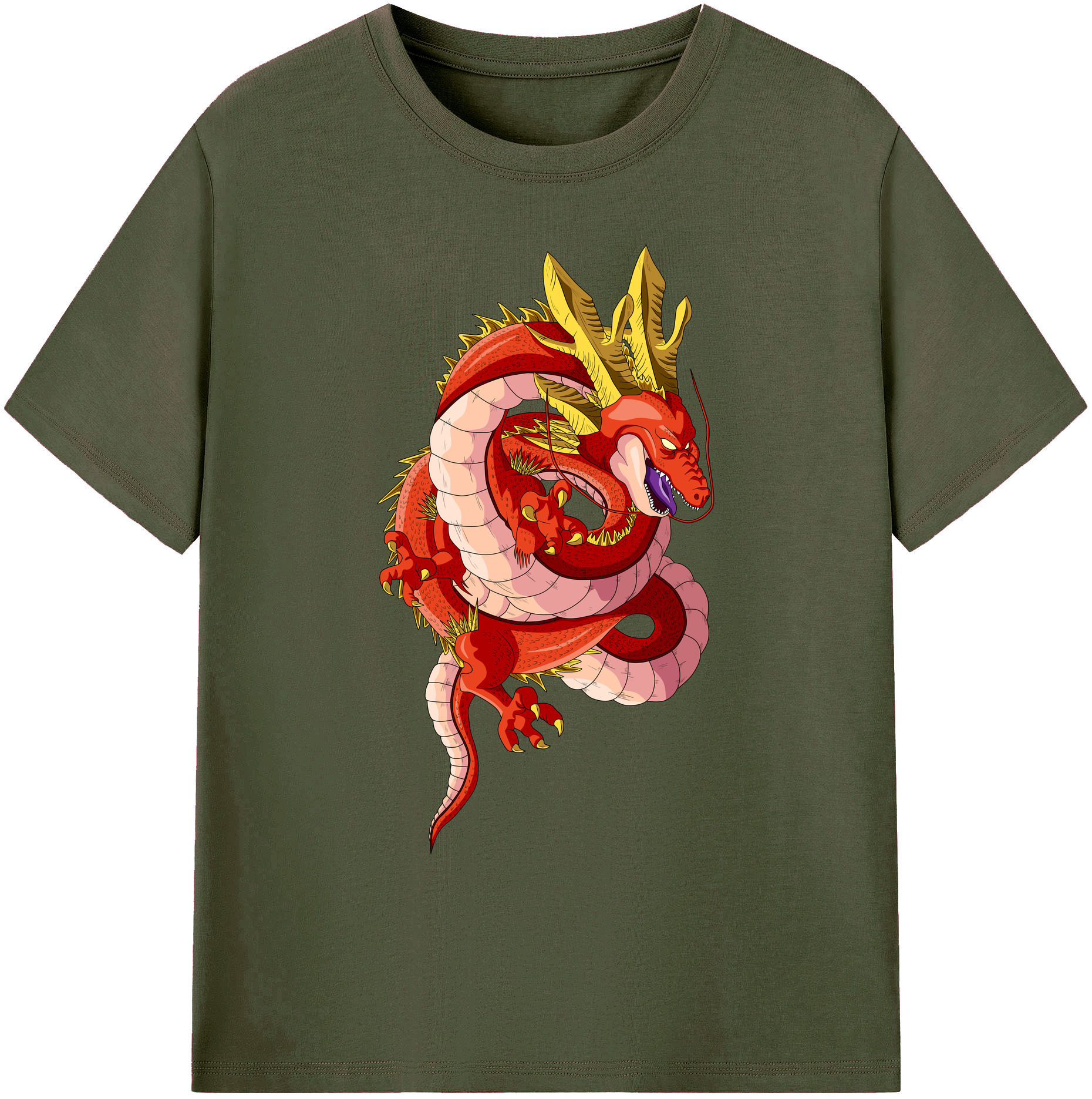 （画像用） ドラゴンボール 神龍 シェンロン DRAGON BALL Shenron 綿100％ メンズ半袖Tシャツ｜肌触りやわらか＆通気性